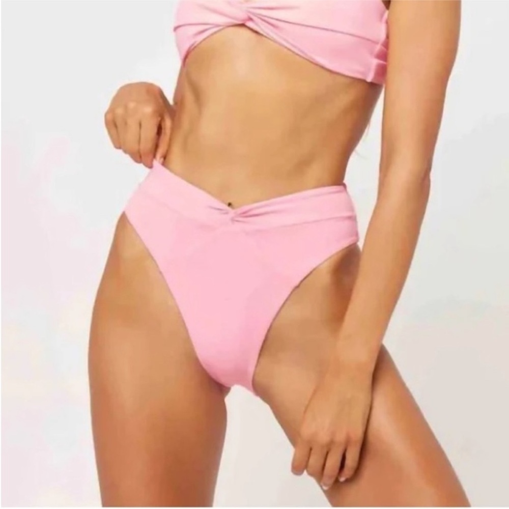 NWT L*Space Nancy Lee Bikini Bottoms in pink Revolve Swim